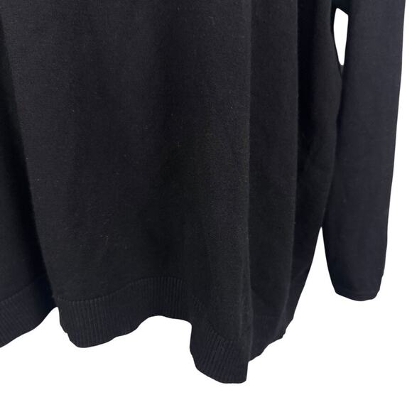 Talbots Woman Petite Pearl Beaded Pullover Open Sleeve Sweater Stretch Black 2XP - Picture 6 of 15